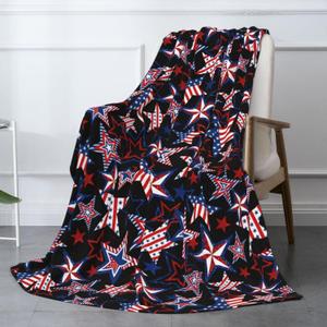 American Patriotics Blanket Skirt Stars and Stripes 4th of July Memorial DayChristmas throw blanket travel blanket Warm Flannel Fleece Blankets Cozy Soft Blanket Gifts for Women Men Girls Boys 50"x40" (Black2)
