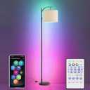 Adjustable Floor Lamp with Remote Control, RGB LED Light, Modern Design, Dimmable, Ideal for Living Room and Bedroom