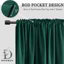 DONREN Short Curtains 38 Inches Long Tier Curtains for Bathroom - Set 2 Panels Light Blocking Room Darkening Camper Curtains for Small Windows Kitchen 34x38 Inch Length Hunter Green