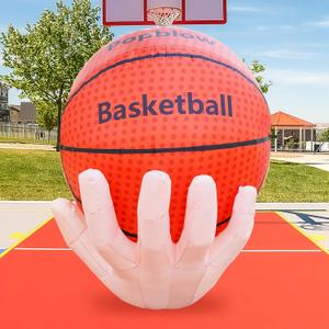 Popblow 6Ft Tall Large Inflatable Basketball Theme Party Decorations, Blow Up Basketball Sports Activities Supplies with Built-in 10 LED Light, Basket Ball Inflatable for Outdoor Yard
