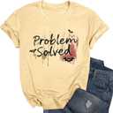 Women's Floral T-Shirts Graphic Loose Tees Sunflower Graphic Summer Short Sleeve Boho Casual Tops (Yellow, L)