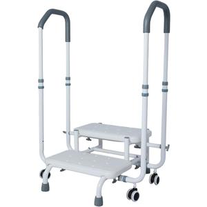 Steps with Handrail, Heavy Duty 2 Steps RV Stairs for Adult, Seniors, Holds up to 300 lbs