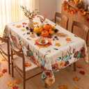 Horaldaily Fall Vinyl Tablecloth 60×104 Inch Pumpkins Corn Without Flannel Rectangular Waterproof Heavy Duty Autumn Harvest Thanksgiving PVC Wipeable Table Cover for Party Picnic Dinner Decor