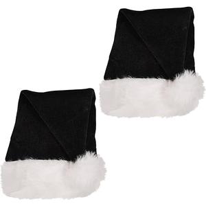 Black Santa Hats – 2-Pack Holiday Costume Caps