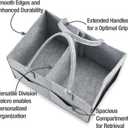 PandaEar Baby Diaper Caddy Organizer, Portable Diaper Holder Organizer Nursery Storage Basket for Wipes & baby stuff, Collapsible Baby Organizer with Divided Design (Grey)