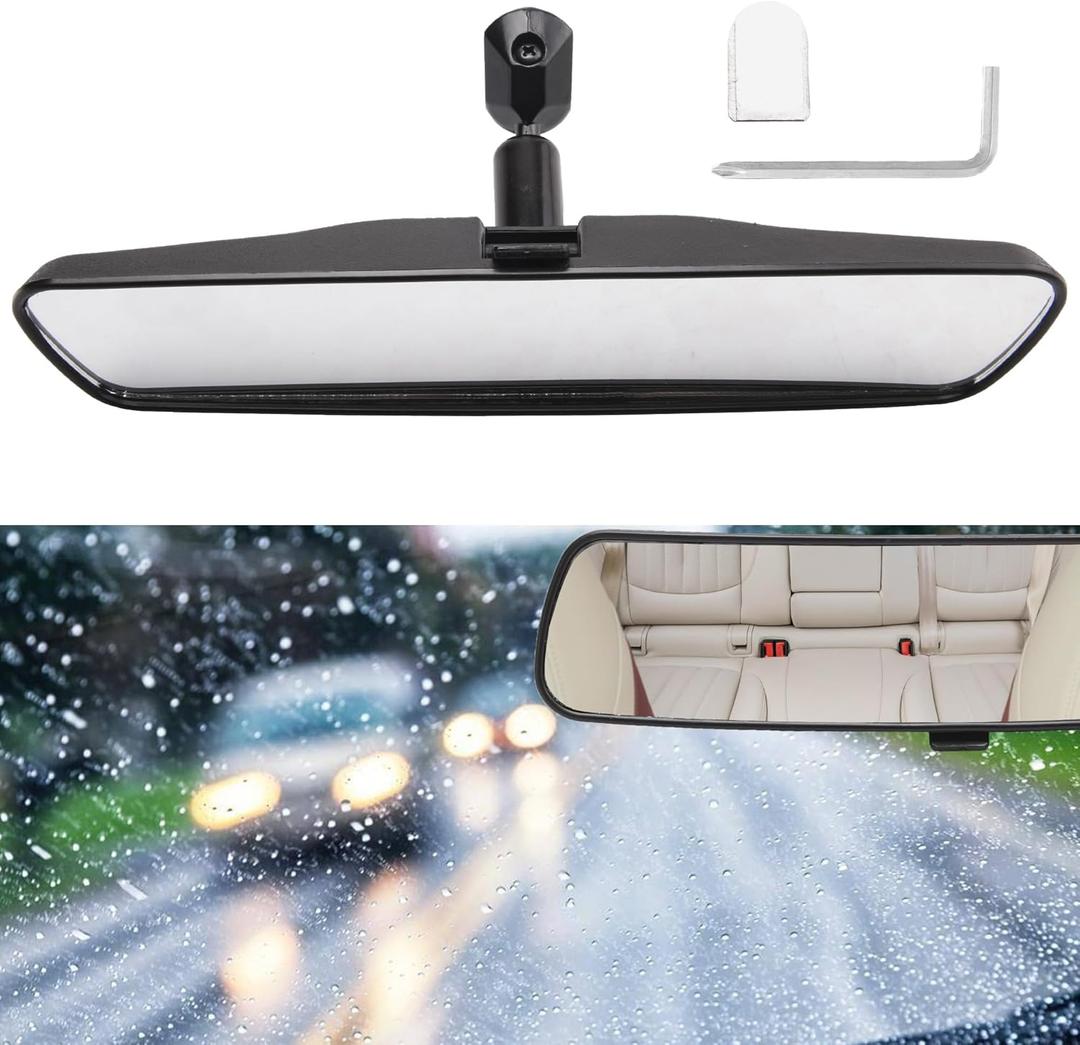 10'' Universal Rear View Mirror, ZLPTEAM Interior rearview mirror Kit Universal Fit Type Compatible with Chevrolet Ford Toyota Nissan Jeep Honda Subaru Hyundai Kia Mazda Buick and More Car