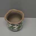 1 Pc Ceramic Planter 6 Inch Green Scroll Planter Decorative Plant Pots with Crackle Glaze for Home Garden Kitchen