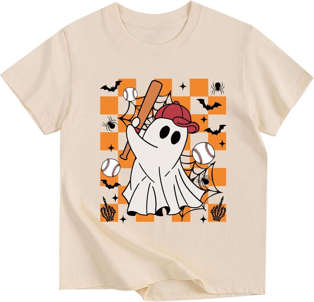 Toddler Halloween Shirts for Boys Girls Ghost Playing Baseball Retro Halloween Tee 2-3 Years Toddler Halloween Shirts for Boys Girls Ghost Playing Baseball Retro Halloween Tee 2-3 Years