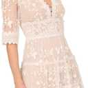 Adrianna Papell Lace Embroidery Dress (Beige, L)