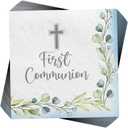My First Communion Luncheon Napkins - 6.5" x 6.5" (Pack of 40) - Premium Blue Paper Napkins, Perfect for First Holy Communion Celebration Decor