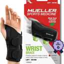 MUELLER Sports Medicine Green Fitted Wrist Brace for Men and Women, Wrist Pain Relief Support, Ideal for Carpal Tunnel, Tendonitis, Arthritis, Black, S