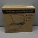 Vinyl Record Players Vintage Turntable with Speakers Belt-Driven Turn Tables Support 3-Speed, Bluetooth Wireless Playback, Headphone, AUX-in, RCA Line LP Phonograph Auto Stop Retro Black