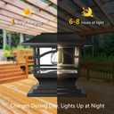 Davinci Lighting Edison Solar Outdoor Post Cap Lights - 4x4 5x5 6x6 - Bright LED Light for Fence Deck Garden or Patio Posts - Slate Black (1 Pack)