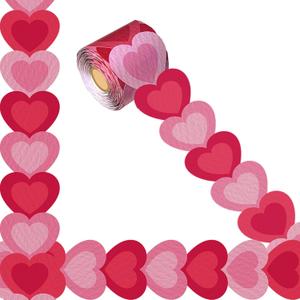 69 Ft Valentine's Day Bulletin Board Border Heart Trim,for Poster BoardsWedding Anniversary Party Classroom School Decoration