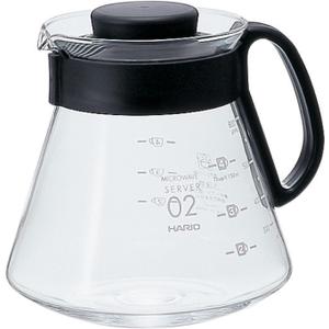 Hario V60 Glass Range Coffee Server, 600ml, Black