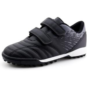 brooman Kids Comfortable Turf Soccer Shoes Athletic Football Shoes (2, Black)