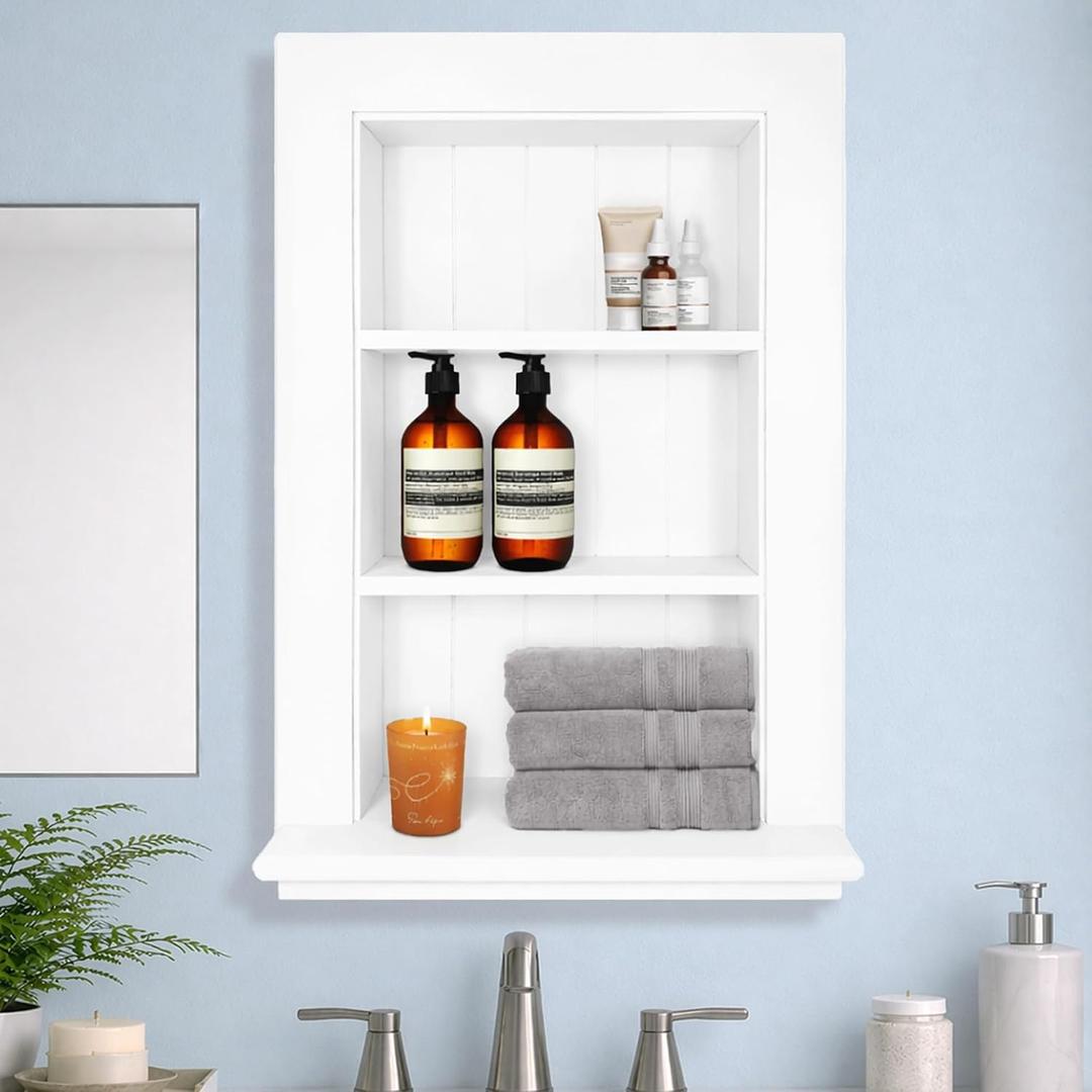 Royxen Bathroom Medicine Cabinet 14 x 24 Inch/ 14 x 18 Inch, Recessed Medicine Cabinet, Large Medicine Cabinet, 3-Tier/ 2-Tier (14"" W x24 H, 3-Tier)