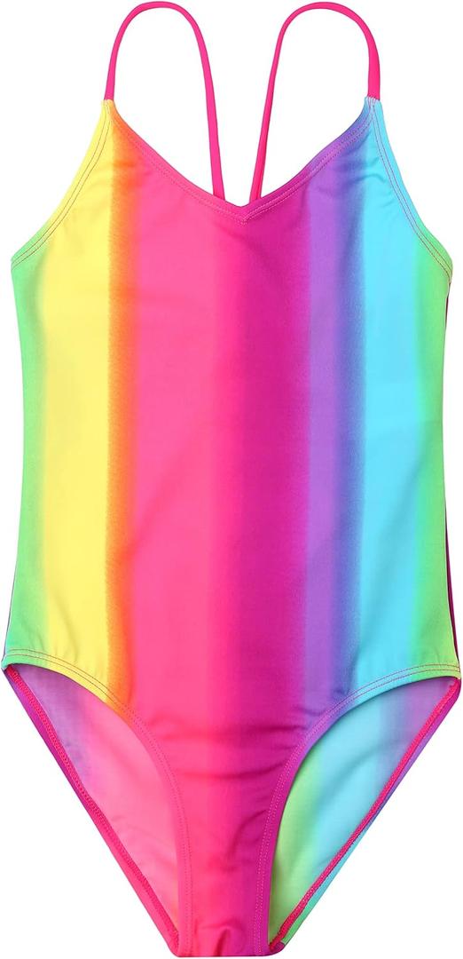 LIZENS Girls One Piece Swimsuit Beach Bathing Suit Swimwear for Kids Children Swimming Suit