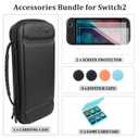 Carrying Case Accessories Kit for Nintendo Switch 2(2025), Kit with Protective Hard Shell Portable Travel Carry bag,Screen Protectors,Game Card Case and Thumb Caps