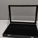 Velvet Jewelry Tray 48 Grid Jewelry Display Tray Organizer Box with Transparent Lid Rings Earrings Necklaces Pendants Display Box Suitable for Women and Girls (Black)