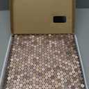 M MOFIT Small Penny Round Peel and Stick Backsplash Tile for Kitchen Wall,Metal Mosaic Tiles Stickers for Bathroom Behind Stove Fireplace (10sheets,Rose Gold)