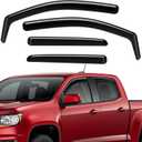 in-Channel Rain Guards Compatible with Chevy Colorado 2012-2022 Black Extra Durable Shatterproof Side Window Deflectors Visors Fit for GMC Canyon 2015-2022, Wind Deflectors - 4 PCS