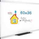 VIZ-PRO Dry Erase Board/Magnetic Whiteboard, 60 x 36 Inches, Large Wall Mounted Board for School Office and Home 5' x 3'