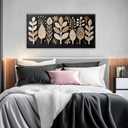Tsomzxng Boho Black Wall Art Prints Modern Wall Art Bohemian Feather Canvas Wall Art Decor Prints Painting Picture For Bedroom Apartment Nursery Backdrop Home Wall Decor 20" X 40"