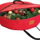 2 x 30x7 inchs Wreath Storage Container,Red Single storage bag,Heavy Duty 600D Oxford Cloth,Garland Wreaths Container For Xmas Holiday Wreaths Storage Holder