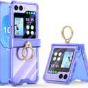 DAKORIE Case for Samsung Galaxy Z Flip 6 Case with Ring Shockproof Kickstand Hinge Protection Phone Cover for Samsung Galaxy Z Flip 6 5G(Crystal Purple)