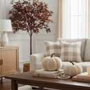 LampLust Plush Pumpkin Decor, Pack of 2, Sand Faux Pumpkins for Table Centerpiece, Neutral Rustic Farmhouse Spring Decor for Shelves, Mantels, Counter and Elegant Home Accent