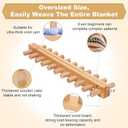 Sienson 48" Chunky Knitting Loom for Blanket Making Foldable Wood Frame, Portable DIY Hand Knitting Kit for Beginners, Reusable Blanket Loom for Bulky Yarn Crafts & Gifts