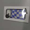 Clear TPU Phone Case Cover for iPhone with Design, Drop Protection, Cute Case for Girl Women (Clear-Blue Checkered, iPhone 17 Pro)