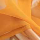 Sheer Curtains for Windows, Window Treatments Semi Crinkle Curtains, Rod Pocket Sheer Privacy Curtains 63 inch Length 2 Panels Set for Living Room Bedroom Kitchen Babyroom Set of 2, 52"x 63", Yellow