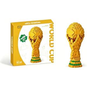 World Cup Trophy Building Blocks - 3D Mini Replica Model, DIY Soccer Trophy Construction Kit, Sports Fan Collectible, Desk Decor Gift for Football Lovers (500 Blocks)
