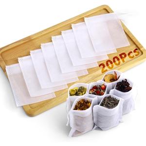 200Pcs Disposable Tea Bags for Loose Leaf Tea, Empty Tea Filter Bags for Cooking, Infuser Sachets for Spice, Coffee, Herb and More (3.54x2.75 Inch)