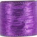MEEDEE Purple Metallic Wired Ribbon 2.5 Inch Metallic Trim Crinkle Wired Ribbons Purple Ribbon for Gift Wrapping, Christmas Tree, Wreath Supplies, Large Bow Making (10 Yards) (Puprle)