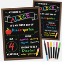 Double Sided Back to School Chalkboard with Frame Reusable Sign