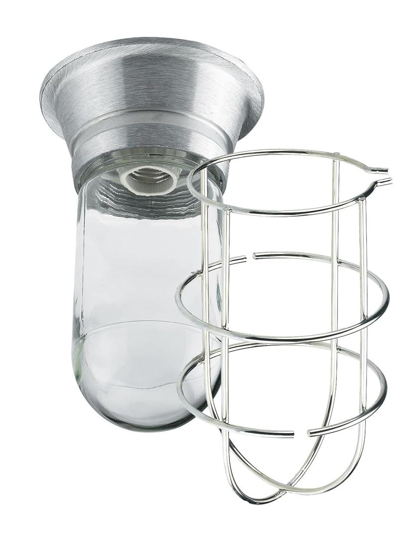 Krowne 25-112 Exhaust Hood Vaporproof Light Fixture, Shatterproof Plastic Coated Glass Globe with Slanted Base and Wire Guard