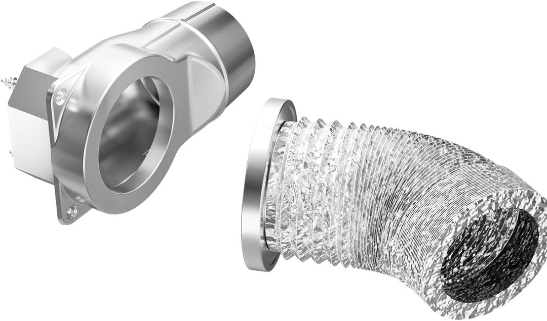 DV-90 Magnetic Dryer Vent Connector Kit - Airtight Quick-Installation for Tight Spaces, Easy lint Cleaning, Strong Magnet Self-Alignment Design with 2.6ft 6" Duct & two Clamps