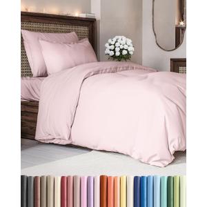 Duvet Cover Twin/Twin XL Size - Extra Soft Twin/Twin XL Size Duvet Cover - Lightweight, Breathable & Fade Free w/ Zipper Closures & Ties - 68" x 90" Inches - (Lavender Pink) Comforter Not Included