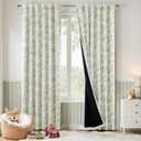 jinchan 95% Blackout Nursery Curtains 84 Inches Long, Bunny Woodland Toile Curtain Sage Green Animal Printed Drapes for Bedroom Rod Pocket Thermal Insulated Farmhouse Window Drape 2 Panels