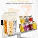 Large Pill Organizer,Supplement Organizer for 7 Different Vitamins,Pill Dispenser with Anti-Mixing Design,Easy to Retrieve Meds,Includes 20 Pcs Labels,Travel Pill Organizer (Cream White)