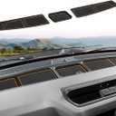 Auovo Dash Cover Tray Compatible with Ford Bronco Accessories 2021 2022 2023 2024 2025 Anti-Slip Silicone Dashboard Compartments Mat fit Bronco 2/4-Door Interior Dash Pad Liners 3-pc Set (Orange Trim)