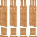 4.4" High Drawer Dividers with Inserts, Bamboo Drawer Dividers for Clothes, Expandable from 12-17.5", Adjustable drawer organizer for Bedroom, Kitchen & Office, 4 Dividers with 8 Insert. (4.4" Tall, 12"-17.5" Long)