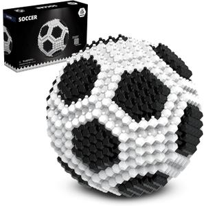 Soccer Building Block Set, Adults challenging STEM Block Decorations, Miniature 3D Educational Toys for Ages 14 15 16 and Above, (437 Pieces)