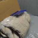 SEALY Electric Blanket Queen Size, Flannel & Sherpa Heated Blanket with 10 Heat Setting & 1-12 Hour Auto Shut Off, Fast Heating Blanket, Machine Washable, Beige, 84 x 90 Inch