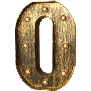 Golden Black Led Marquee Letter - Industrial, Vintage Style Number Sign for Cafe