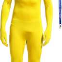 Full Bodysuit Include Zipper Helper Unisex Adult Costume Without Hood Spandex Stretch Zentai Unitard Body Suit (Medium, Yellow)