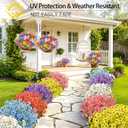 MACTING 24 Bundles Artificial Flowers for Outdoors Fake Outdoor Pansies Plants UV Resistant Plastic Flowers for Planters Window Front Door Porch Yard Patio Garden Home Spring Decorations(Mix Color)